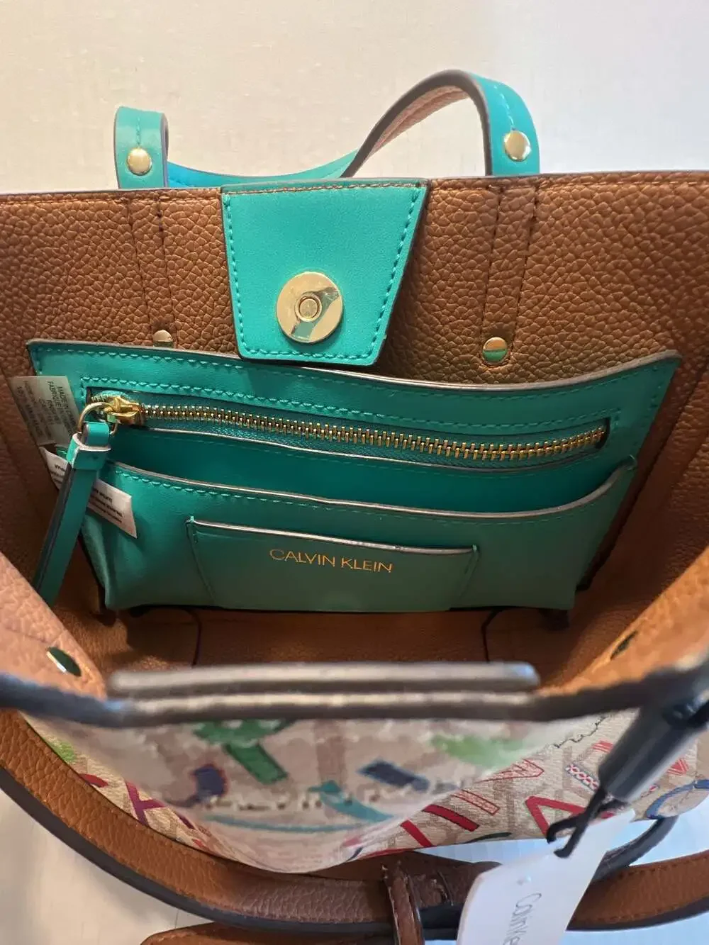 Calvin Klein Dilan Monogram Tote Bag Multi Color